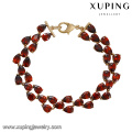 72003 Xuping 18k gold luxury chain bracelet designs for woman, colorful zircon jewellery cheap wholesale bracelet